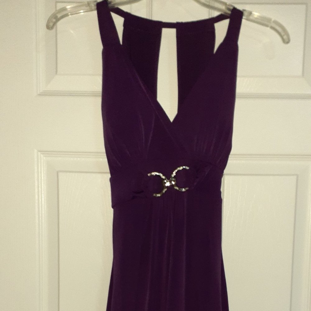 Women's Teen's Purple sleeveless blouse top dress w/ reinforced pushup bra cups